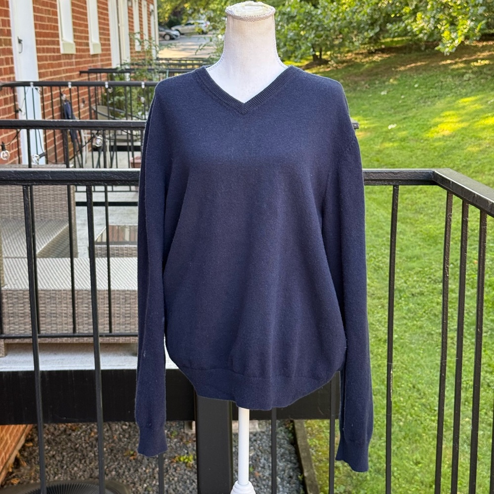 Charles Tyrwhitt 100% Cashmere Dark Blue Sweater Size XL